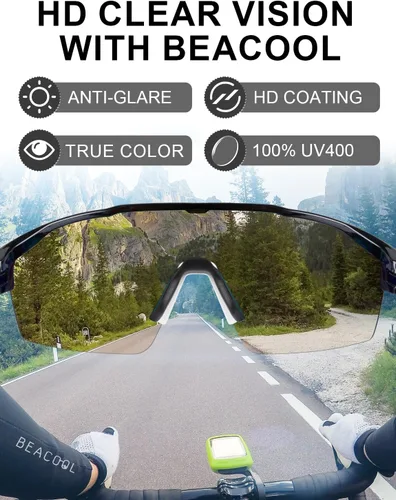 Miniatura 6 de BEACOOL Gafas de sol polarizadas deportivas de ciclismo para hombres y mujeres, UV400, gafas de sol de béisbol, TR90, marco para pesca, correr