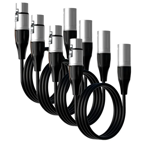 Miniatura 9 de Tisino Cable XLR, paquete de 2 cables de micrófono XLR macho a hembra, cable de micrófono equilibrado compatible con preamplificadores/sistemas