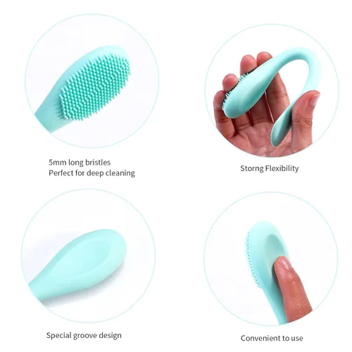 Miniatura 5 de MSQ Cepillo de silicona para máscara facial, limpiador facial suave, paquete de 2 cepillos de doble extremo para barro, arcilla, máscara mixta