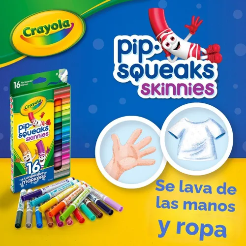 Miniatura 4 de Crayola Marcadores lavables Pip-Squeaks Skinnies, 16