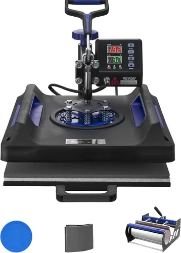Miniatura 11 de VEVOR - Máquina de prensa de calor 8 en 1 Combo Prensa de calor de 15x15 pulgadas Máquina de transferencia de calor Prensa digital giratoria de 360