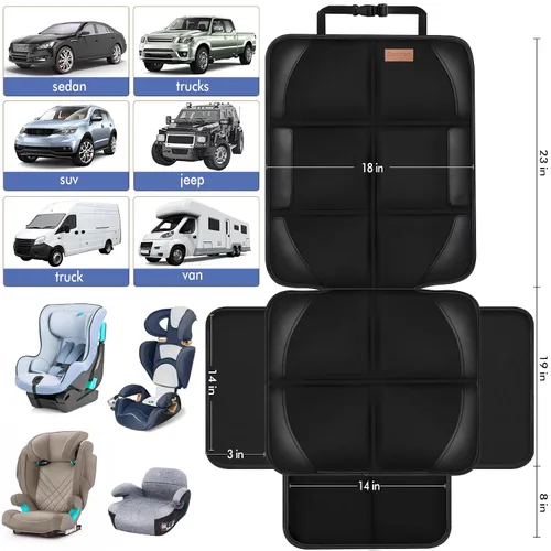 Miniatura 2 de Fundas protectoras de asiento de automóvil, para asiento de automóvil, tela 600D, impermeable, antideslizante, acolchado más grueso con bolsillos