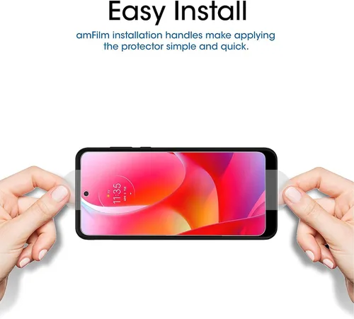 Miniatura 4 de amFilm - Protector de pantalla de vidrio templado para Moto G Power 2022 (3 unidades), 0.010 in de grosor, transparente HD, sin arañazos, sin