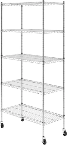 Miniatura 10 de SafeRacks - Estantes de almacenamiento certificados NSF, zinc, unidad de alambre de acero resistente con pies ajustables, estante para garaje