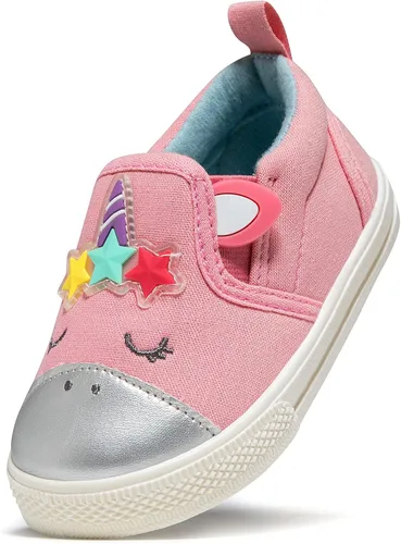 HLMBB Toddler Shoes Unisex Cartoon for Baby Boys Girls Shoes Cute Animal Hard Bottom Canvas Sole Kids Running Walking Sneakers