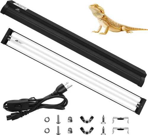 Miniatura 10 de T5 10.0 UVB - Kit combinado de lámpara de reptil UVB de 8 W de alto rendimiento con reflector de aleación más amplio mejorado para dragones