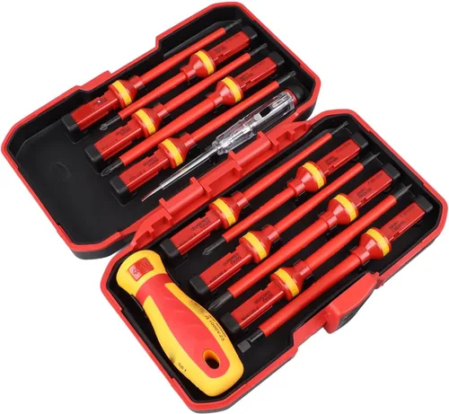 Miniatura 2 de Juego de destornilladores eléctricos aislados, destornillador Torx Pozidriv Pozidriv ranurado profesional de 13 piezas CR V