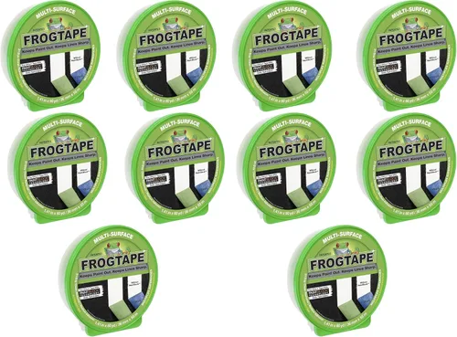 Miniatura 11 de FrogTape Cinta de pintor multisuperficie con bloque de pintura, 1 pulgada de ancho (0.94 pulgadas x 60 yardas), adherencia media de adherencia