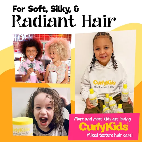 Miniatura 6 de Ccurlykids conjunto mixto de pelo Haircare Super desenredante champú acondicionador de 8.0 ounce, 8.0 ounce, spray 6.0 ounce, rizado Crème