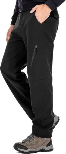 Miniatura 7 de Jessie Kidden Pantalones de senderismo impermeables para hombre, para exteriores, nieve, esquí, pesca, forro polar, aislante, softshell, pantalones