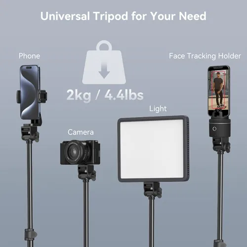 Miniatura 2 de SmallRig Trípode de teléfono con control remoto, trípode de 67 pulgadas para cámara plegable inversa, soporte de trípode universal para soporte