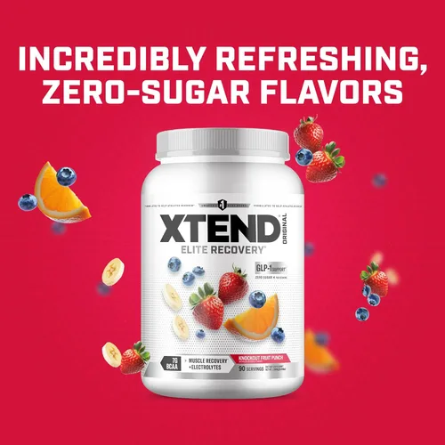 Miniatura 5 de XTEND Original BCAA - Polvo de Frutas Knockout Punch Bebida de recuperación muscular post entrenamiento sin azúcar con aminoácidos 7 g de BCAA