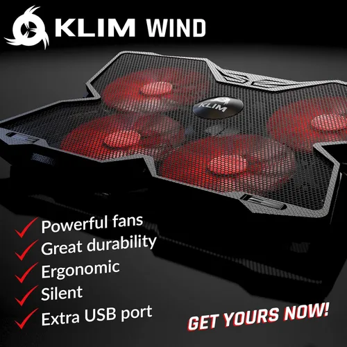Miniatura 2 de KLIM Almohadilla de enfriamiento para laptop Wind - Más de 500 000 unidades vendidas - Nuevo - El ventilador de enfriamiento de acción rápida más