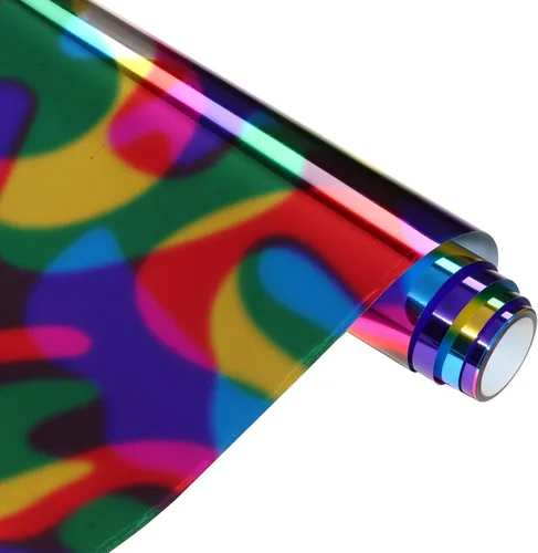 Miniatura 11 de Vinilo metálico HTV de transferencia de calor, 10 hojas de 12 x 10 pulgadas, vinilo holográfico plateado para planchar para telas, vinilo de 10