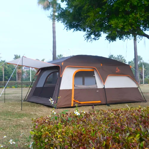 Miniatura 6 de KTT Extra Large Tent 12-14 Person,Family Cabin Tents,2 Rooms,Straight Wall,2 Doors 4 Windows with Mesh,Waterproof,Double Layer,Big Tent for
