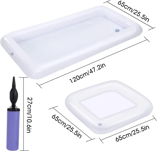 Miniatura 2 de Paquete de 4 recipientes inflables para servir hielo en la piscina, fiesta, bufé, bandeja de hielo flotante, recipientes para bebidas de alimentos