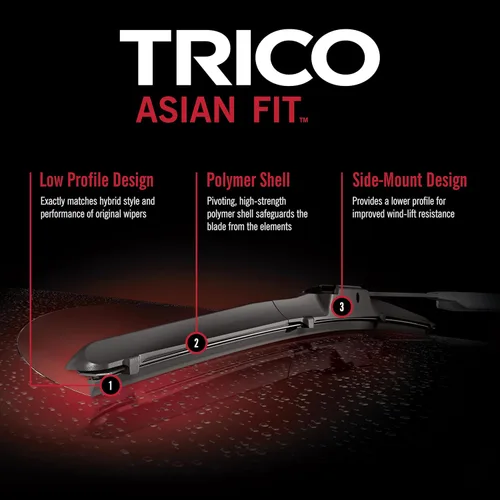 Miniatura 2 de TRICO Solutions™ Asian Fit - Limpiaparabrisas de repuesto automotrices de alto rendimiento de 24 y 18 pulgadas, paquete de 2, para modelos selectos