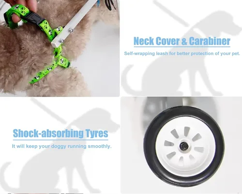 Miniatura 4 de Silla de ruedas para perros, silla de ruedas para mascotas de apoyo completo para patas traseras/patas delanteras, rehabilitación ligera de perros