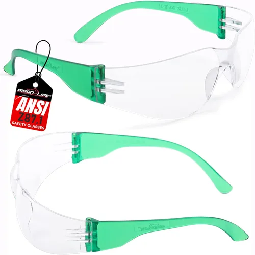 Miniatura 12 de BISON LIFE - Lentes de seguridad con protección envolvente resistente a arañazos, lente de policarbonato resistente a impactos ANSI Z87.1