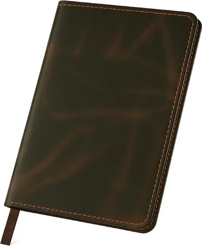 Miniatura 12 de Funda de diario de cuero marrón A5 de 5.75x8.25 pulgadas, funda recargable para diario grande Moleskine, funda de cuaderno de cuero hecha a mano A5