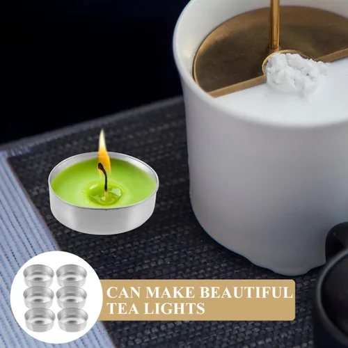 Miniatura 5 de 500 unids redondo de lata té tazas de luz caja vacía vela envases de cera modelo de velas DIY cera velas accesorios candelita