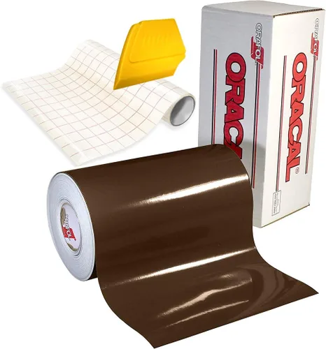 Miniatura 28 de ORACAL 651 Vinilo adhesivo de alto brillo para manualidades, rollo de 15 x 1 pie con rollo de papel de transferencia de 12 x 24 pulgadas y escobilla