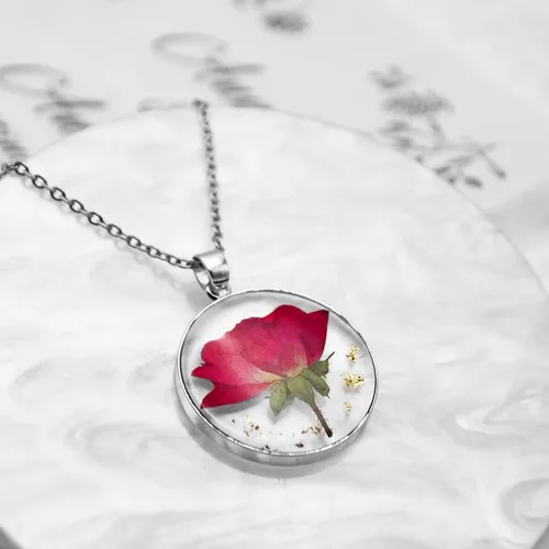 Miniatura 104 de Pressed Flower Necklace Gift for Women Personalized Handmade Necklaces Birth Flower Necklace