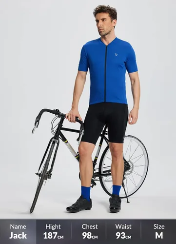 Miniatura 6 de BALEAF Camiseta de ciclismo para hombre, manga corta, camisetas de ciclismo de bicicleta, camiseta con cremallera completa, 3+1 bolsillos, UPF50+