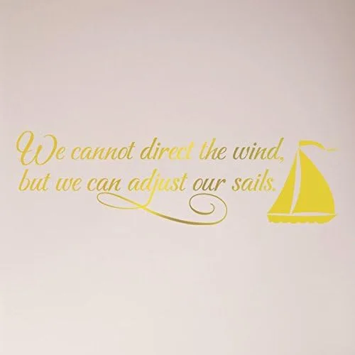 Miniatura 9 de 36"x12" We Cannot Direct The Wind, But We Can Adjust Our Sails. Adhesivo de pared con texto en inglés "We Cannot Direct The Wind, But We Can Adjust