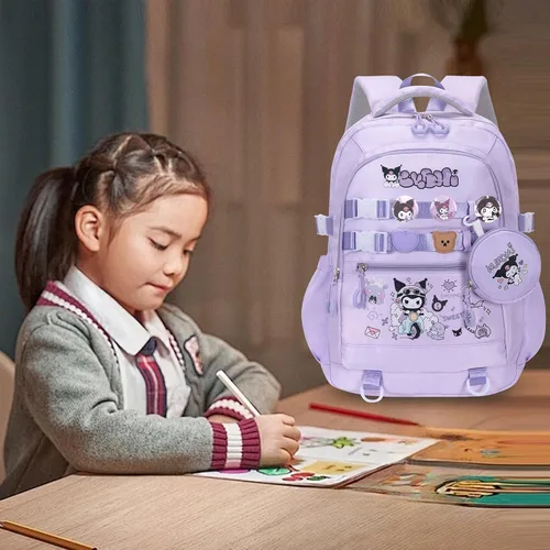 Miniatura 7 de Roffatide Mochila de anime con bonitos pasadores, mochila antirrobo para portátil, mochila de viaje, senderismo, mochila para nuevos regalos