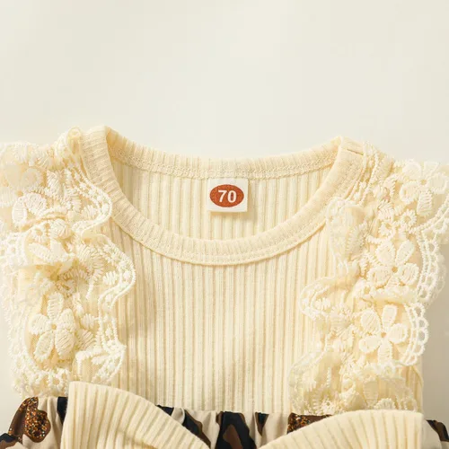 Miniatura 88 de Mubineo Ropa de verano para bebé niña, sin mangas, encaje floral, vestido de mameluco para recién nacido