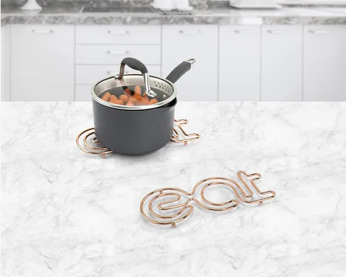 Miniatura 6 de Salvamanteles Spectrum Diversified Eat, Protector Pequeño de Mesa de Comedor de Acero Resistente al Calor, Almohadilla Térmica de Metal Resistente