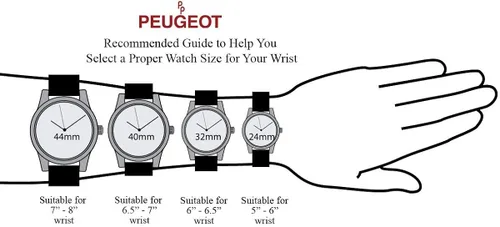 Miniatura 2 de Peugeot - Reloj de pulsera para mujer con cristal de Swarovski y correa de piel auténtica