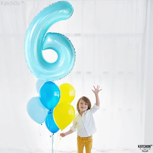 Miniatura 210 de KatchOn, Globo grande azul número 2 de 40 pulgadas Decoraciones de cumpleaños de Baby Shark para niño de 2 años Globo azul número 2 Globo