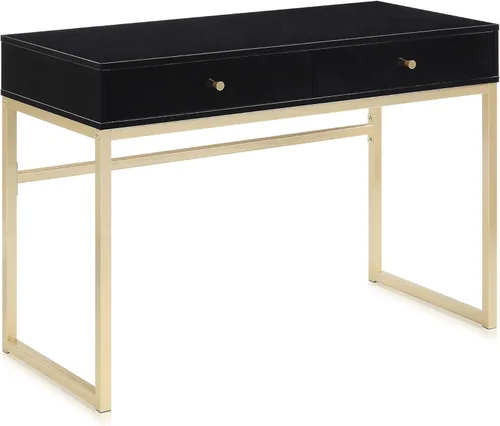 Miniatura 9 de BELLEZE Mesa de Tocador con 2 Cajones, Escritorio para Computadora de 45 Pulgadas, Mesa de Maquillaje Moderna, Mesa de Vestir, Escritorio para Blanco