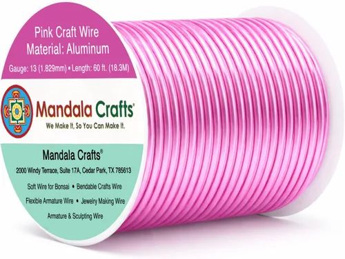 Miniatura 171 de Mandala Crafts - Alambre de aluminio anodizado de 8 calibre para hacer joyas - 9.75 m de alambre flexible negro colorido - Flexible para bonsái