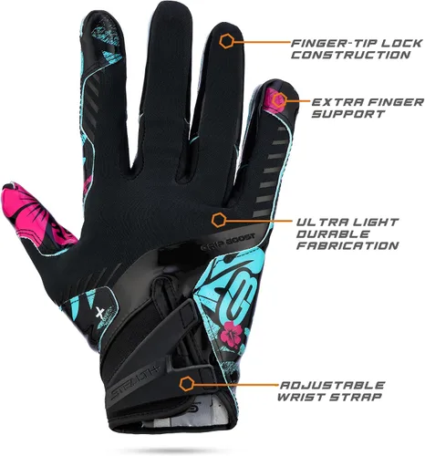 Miniatura 3 de Guantes de fútbol Grip Boost - Tecnología Stealth 6.0 Boost Plus adhesiva sólida - Guantes de fútbol para receptores amplios, tallas para hombres