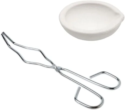 Miniatura 10 de Pinza para crisol de 9.8 pulgadas, pinzas de crisol de acero inoxidable, pinzas de crisol de grado profesional para laboratorio, industria