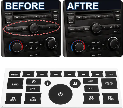 Miniatura 2 de 6 calcomanías de botón de CA para tablero + kit de reparación de botón de radio, calcomanía de repuesto para vehículos GM 2007-2015 automóvil, SUV