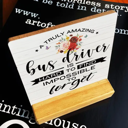 Miniatura 4 de Cartel de madera con texto en inglés "Country a Truly Amazing Bus Driver is Hard to Find Bus Driver is Hard to Encontrar", decoración rústica