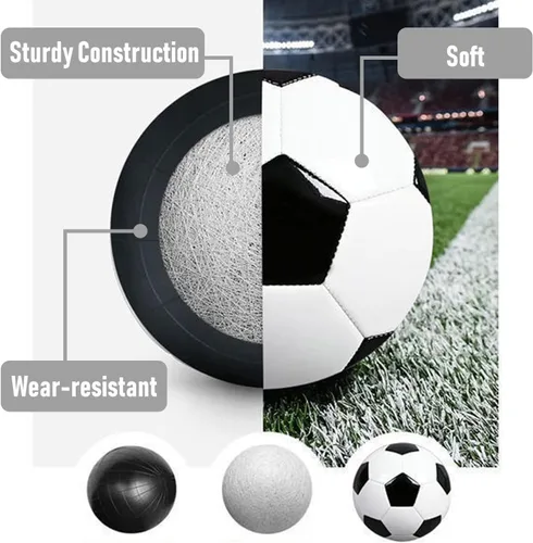 Miniatura 4 de Paquete de 6 pelotas de fútbol cristianas de donación benéfica con bomba, tamaños 5/4/3, juego desinflado a granel para la operación de bolsa