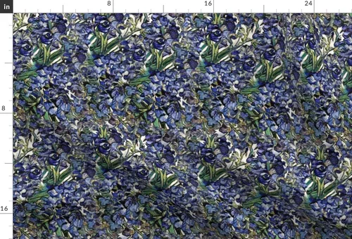 Miniatura 3 de Tela Spoonflower – Van Goghs púrpura flores flores flores iris azul impreso en tela de gasa por The Yard – costura moda vestidos decoración del hogar