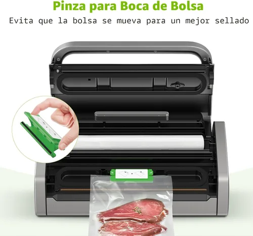 Miniatura 4 de Bonsenkitchen Máquina selladora al vacío, tecnología Globefish para un sellado al vacío perfecto, potente sellador al vacío de alimentos de bajo