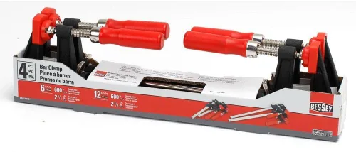 Miniatura 7 de BESSEY GSCC4PK-C Juego de abrazaderas para carpintería, estilo F con mango de madera, almohadillas reemplazables, 2 x 6 pulgadas y 2 x 12 pulgadas