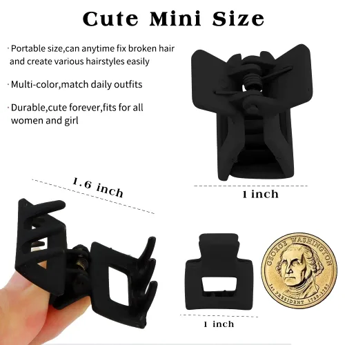 Miniatura 2 de Ahoney 10 pinzas pequeñas para el cabello para mujeres y niñas, clips de mandíbula mate de 1 pulgada para cabello fino, grueso y mediano, pasadores