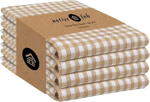 Miniatura 10 de Native Fab Paquete de 12 toallas de cocina a cuadros a cuadros, de algodón, duradero, lavable, de 16 x 26 pulgadas, paños de cocina, suaves y Gris