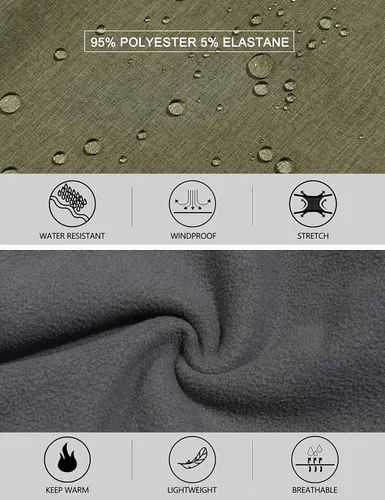 Miniatura 4 de Little Donkey Andy Men's Windproof Fleece Lined Hiking Cargo Pants Water Repellent Softshell Ski Snow Pants