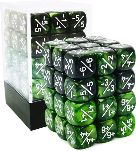 Juego de 36 contadores de dados verde mármol de 0.472 in y verde Géminis, dados pequeños compatibles con MTG, CCG, juegos de cartas