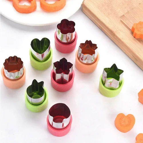 Miniatura 4 de Juego de 3 moldes para cortar verduras, mini cortadores de galletas, moldes para hornear y complementos alimenticios, accesorios (estrella)
