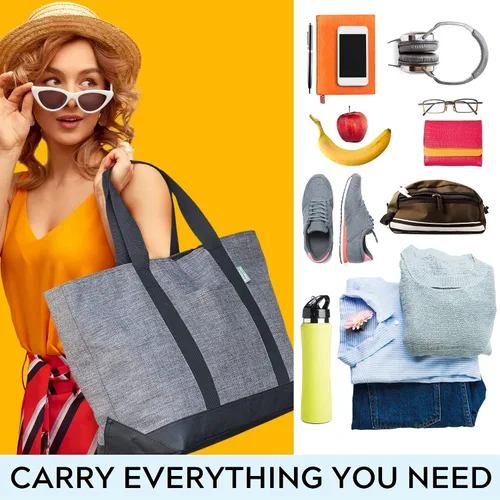 Miniatura 2 de Creative Green Life Bolso de mano XL para mujeres u hombres con cremallera superior, bolsa de mano de alta calidad para el trabajo, gimnasio